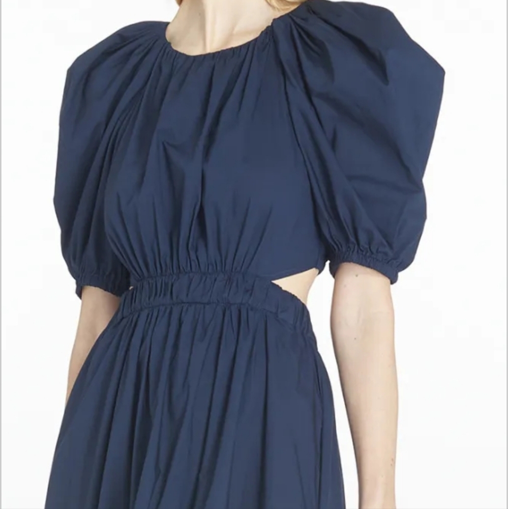 Ulla Johnson Claire Dress, Midnight Puff Sleeve, Cutout Back Dress, Size 6
